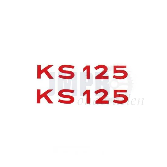 Stickerset Tekst Zundapp KS125 Rood
