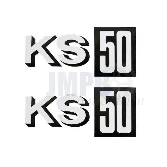 Stickerset KS50 Zwart Vlak 90X40MM