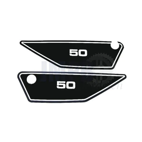 Zijkaststickerset Yamaha FS1 1J5 Zwart/Wit
