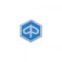 Piaggio Logo sticker Blauw/Chroom 6-Kant 35X40MM