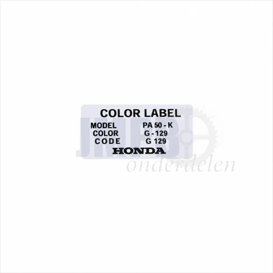 Sticker Kleurcode Honda Camino PA50-K
