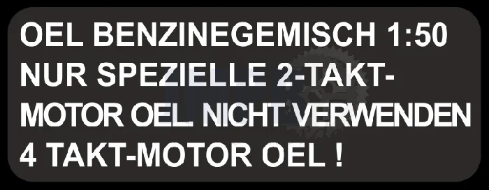 Sticker tank mengsmering groot zwart duits