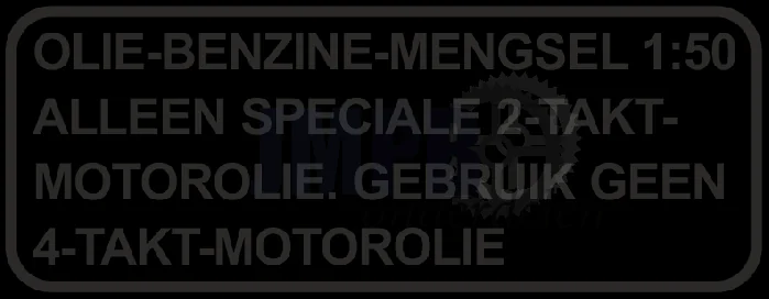 Sticker tank mengsmering groot transparant NL